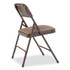 NATIONAL PUBLIC SEATING NPS® 2207 2200 Series Fabric Dual-Hinge Premium Folding Chair, Supports Up to 500 lb, Walnut Seat, Walnut Back, Brown Base, 4/Carton