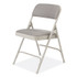 NATIONAL PUBLIC SEATING NPS® 2202 2200 Series Fabric Dual-Hinge Premium Folding Chair, Supports 500 lb, Greystone Seat, Greystone Back, Gray Base, 4/Carton