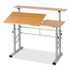 SAFCO PRODUCTS 3965MO Height-Adjustable Split Level Drafting Table, Rectangular/Square, 47.25 x 29.75 x 26 to 37.25, Medium Oak