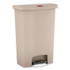 RUBBERMAID COMMERCIAL PROD. 1883552 Streamline Resin Step-On Container, Front Step Style, 24 gal, Polyethylene, Beige