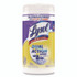 RECKITT BENCKISER LYSOL® Brand 81700 Dual Action Disinfecting Wipes, 1-Ply, 7 x 7.25, Citrus, White/Purple, 75/Canister