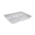 PACTIV EVERGREEN CORPORATION YTH10500SGBX Foam School Trays, 5-Compartment, 8.25 x 10.5 x 1, White, 500/Carton