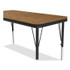 CORRELL, INC. 2448TF0695K4 Adjustable Activity Table, Rectangular, 48" x 24" x 19" to 29", Medium Oak Top, Black Legs, 4/Pallet