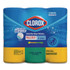 CLOROX SALES CO. 30112 Disinfecting Wipes, 1-Ply, 7 x 8, (1) Fresh Scent/(2) Crisp Lemon, White, 35/Canister, 3 Canisters/Pack