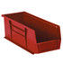 B O X MANAGEMENT, INC. Partners Brand BINP1144R  Plastic Stack & Hang Bin Boxes, Small Size, 10 7/8in x 4 1/8in x 4in, Red, Pack Of 12