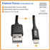 Tripp Lite by Eaton M100004COILB Tripp Lite by Eaton Lightning Connector USB Coiled Cable