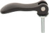 KIPP K0006.250111040 Adjustable Clamping Handle: M10 x 1.50 Thread, 0.94" Hub Dia, Black Powder Coat Cast Aluminum, Black