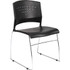 Norstar Office Products Inc Boss B1400-BK-2 Boss Black Stack Chair With Chrome Frame 2 Pcs Pack