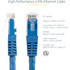 StarTech.com C6PATCH4BL StarTech.com 4ft CAT6 Ethernet Cable - Blue Molded Gigabit - 100W PoE UTP 650MHz - Category 6 Patch Cord UL Certified Wiring/TIA