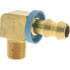 Eaton 10006B-C04 Barbed Push-On Hose Male Elbow: 1/4-18 NPT, Brass, 3/8" Barb