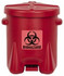 Eagle 943BIO Biohazardous Receptacles; Capacity (Gal.): 6.000 ; Opening Style: Foot Operated ; Color: Red ; Material: High-Density Polyethylene (HDPE) ; Width/Diameter (Inch): 16-1/2in ; Length (Inch): 13-1/2