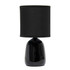 ALL THE RAGES INC Simple Designs LT1134-BLK  Thimble Base Table Lamp, 10-1/16inH, Black/Black