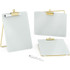 U Brands 4974A01-06 U Brands Glass Dry-Erase Desktop Easel, Tempered Glass, Gold Metal Stand, Removable Clip