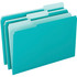 TOPS Products Pendaflex 4210 1/3 AQU Pendaflex 1/3 Tab Cut Letter Recycled Top Tab File Folder