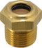 LDI Industries LSP151-03 7/16" Sight Diam, 3/8" Thread, 0.88" OAL, Low Pressure Pipe Thread Lube Sight, Open View Sight Glass & Flow Sight