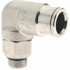 Norgren 102471228 Push-To-Connect Tube to Male & Tube to Male BSPP Tube Fitting: 90 ° Swivel Elbow Adapter, 1/4" Thread