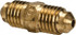 Parker 42F-2 Brass Flared Tube Union: 1/8" Tube OD, 5/16-24 Thread, 45 ° Flared Angle