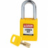 Brady 150343 Lockout Padlock: Keyed Different, Key Retaining, Nylon, Steel Shackle, Yellow