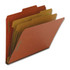 SP RICHARDS Nature Saver 01051  Classification Folders, Letter Size, 2 Partitions, 100% Recycled, Redrope, Box Of 10