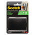 3M CO RF7051 Scotch Recloseable Fasteners, Black, 2in x 3in Strips, Pack Of 3