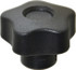 Elesa 969841 Lobed Knob: 1.26" Head Dia, 5 Points, Thermoplastic Elastomer, Black