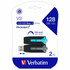 Verbatim America, LLC Verbatim 70898 128GB Store 'n' Go&reg; V3 USB 3.2 Gen 1 Flash Drive - 2pk - Blue, Gray