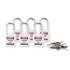 Brady 118925 Lockout Padlock: Keyed Different, Key Retaining, Nylon, Nylon Shackle, White