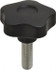 Elesa 970032 Lobed Knob: 2.48" Head Dia, 5 Points, Thermoplastic Elastomer, Black