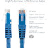 StarTech.com C6PATCH100BL StarTech.com 100ft CAT6 Ethernet Cable - Blue Molded Gigabit - 100W PoE UTP 650MHz - Category 6 Patch Cord UL Certified Wiring/TIA