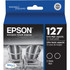 EPSON AMERICA INC. T127120-D2 Epson 127 DuraBrite Black Extra-High-Yield Ink Cartridges, Pack Of 2, T127120-D2