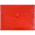 JAM PAPER AND ENVELOPE 218V2RE JAM Paper Plastic Booklet Expansion Envelopes, Letter-Size, 9 3/4in x 13in, Hook & Loop Closure, Light Red, Pack Of 12