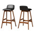 WHOLESALE INTERIORS, INC. 2721-11018 Baxton Studio Darrin Bar Stools, Black/Walnut, Set Of 2 Stools