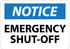 AccuformNMC Accident Prevention Sign: Rectangle, "Notice, Emergency Shut-Off" N267PB