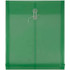 JAM PAPER AND ENVELOPE JAM Paper 118B1GR  Open-End Plastic Envelopes, Letter-Size, 9 3/4in x 11 3/4in, Button & String Closure, Green, Pack Of 12