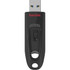 Step up to high-speed USB 3.0 and transfer your videos, photos and files up to ten times faster than standard USB 2.0 drives. SanDisk Ultra USB 3.0 Flash Drive takes the wait out of moving, sharing or backing up big files-now you can transfer a full-length movie from your laptop to your flash drive in less than a minute. Password protection lets you keep your private files private, while still being able to share generously with family and friends. And, with a sleek, sturdy SanDisk Ultra USB 3.0 Flash Drive in your pocket, you won"t need an internet connection to access those photos and videos any place or any time you want. For more than 25 years, SanDisk has been known for quality and reliability all around the world. That"s why your flash drive comes with a five-year warranty.  Move Files Quickly with Faster Transfer Speeds. With transfer speeds of up to 130MB/s, the SanDisk Ultra USB 3.0 Flash Drive reduces the time you will spend waiting for files to move from the flash drive to your computer. Enabled for USB 3.0, this fast drive lets you transfer and store large files up to five times faster than standard USB 2.0 drives.  High-Capacity Drive Accommodates Large Files. Offered in capacities up to 512GB, the SanDisk Ultra USB 3.0 Flash Drive can hold all your favorite media and important documents, including high-resolution photos, MP3s, movies, presentations, and graphic files.  Stylish, Portable Design. With its sleek black design, the SanDisk Ultra USB 3.0 Flash Drive is as stylish as it is practical. This compact and portable drive can easily travel with you in your pocket or in a handbag.  128GB flash drive provides plenty of storage space for your photos, videos and data files.