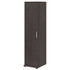 The Universal Tall Narrow Storage Cabinet with Door features a commercial-quality design and contemporary styling that suits virtually any home or professional environment. Organize an office, break room, garage, laundry room or another work or living space with a tall skinny cabinet thats built to last and comes in 3 attractive finish options.  Versatile Tall Narrow Storage Cabinet with Door and Shelves is a great way to organize any home or professional space.  Slim cabinet contains 1 fixed shelf and 2 adjustable shelves for flexible storage  Cabinet door features smooth Euro-style hinges for an effortless open and close.  Utility cabinets base includes adjustable levelers to compensate for uneven flooring.  Commercial-quality design can endure years of use as a break room or office storage cabinet, garage cabinet, laundry room cabinet and more.  Wall attachment hardware is included for family-friendly safety and security.  Weight capacity tested to support 35 lb per shelf.  Backed by the Bush Furniture 10-Year Manufacturers Warranty. For additional information, please visit http://www.bushfurniture.com/ReturnsExchanges.aspx  Assembly required.  Standard Delivery Service. Furniture is delivered unassembled.  Assembled Dimensions: 15-2/3inW x 17-1/5inD x 61-4/5inH.  This product is heavy and/or oversized and may need more than one person to handle.