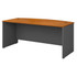 BUSH INDUSTRIES INC. Bush Business Furniture WC72446  Components 72inW Bow-Front Computer Desk, Natural Cherry/Graphite Gray, Standard Delivery