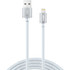 BOWER XYS-L10604B XYST Charge and Sync USB to Lightning Braided Cable, 10 Ft. (White) - 10 ft Lightning/USB Data Transfer Cable for iPhone, iPod, iPad, Charger - First End: 1 x Lightning - Male - Second End: 1 x USB Type A - Male - MFI - White