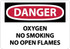 AccuformNMC Sign: Rectangle, "Danger - Oxygen, No Smoking, No Open Flames" D597AB