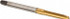 Greenfield Threading 301367 Straight Flute Tap: #6-32 UNC, 3 Flutes, Plug, 2B Class of Fit, High Speed Steel, TiN Coated