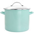 GIBSON OVERSEAS INC. Martha Stewart 995117495M  Enamel-On-Steel Stock Pot With Glass Lid, 12 Qt, Turquoise