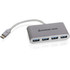 ATEN TECHNOLOGIES IOGEAR GUH3C14  HUB-C USB-C To 4-Port USB-A Hub, 0.125', Gray, GUH3C14