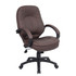 NORSTAR OFFICE PRODUCTS INC. Boss Office Products B726-BB  LeatherPlus Bonded Leather Mid-Back Chair, Bomber Brown/Black