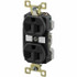 Bryant Electric BRY5262BLK Straight Blade Duplex Receptacle: NEMA 5-15R, 15 Amps, Grounded