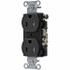 Bryant Electric CBRS15BLKTR Straight Blade Duplex Receptacle: NEMA 5-15R, 15 Amps, Grounded