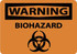 AccuformNMC Sign: Rectangle, "Warning - Biohazard" W413AB