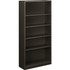 The HON Company HON HONS72ABCS HON Brigade Steel Bookcase | 5 Shelves | 34-1/2"W | Charcoal Finish