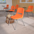 FLASH FURNITURE 5RUTEO1ORRTAB  Ergonomic Shell Chairs, Orange, Set Of 5 Chairs