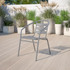 FLASH FURNITURE TLH017C  Metal Slat-Back Restaurant Stack Chair, 28-1/2inH x 21-1/2inW x 24inD, Silver