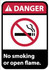 AccuformNMC Sign: Rectangle, "Danger - No Smoking or Open Flame" DGA53AB